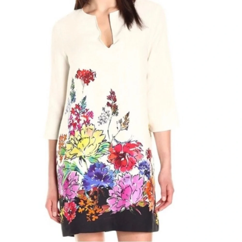 Karen Kane Optic Bloom Floral shift dress - Picture 1 of 9